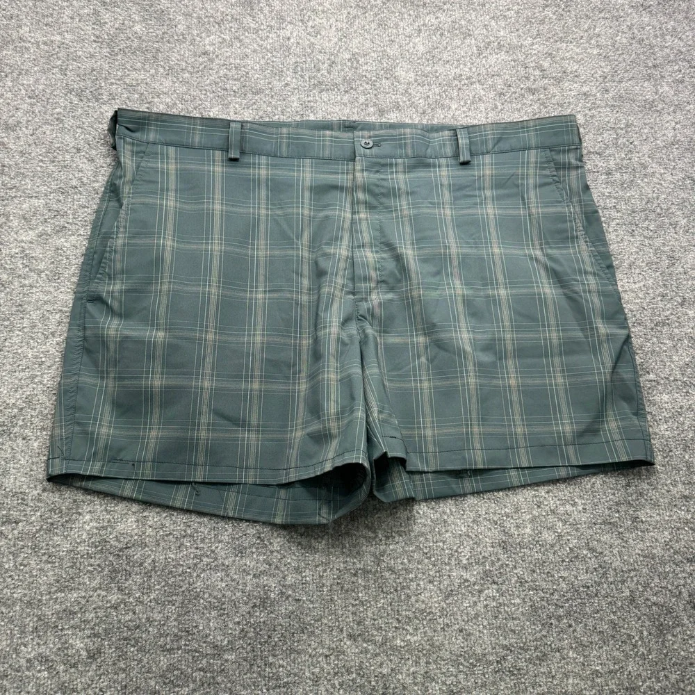 Nike Golf Fit Dry Shorts Mens 42 Dark Green Plaid 9in Vented Athletic Golf